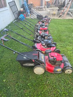 Lawn mowers for sale; prices vary by unit. We have models priced at 160, 180, 200, and 230—available