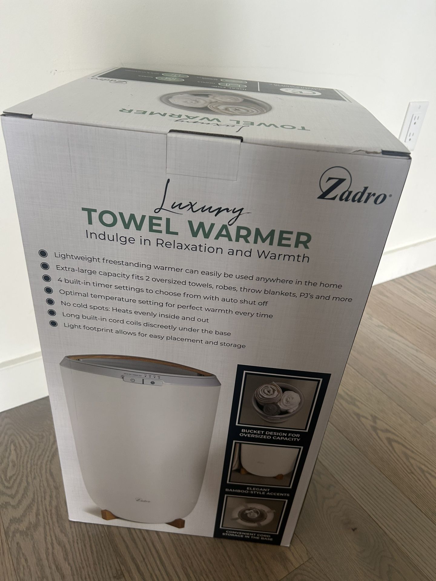 In Box New Luxurious Zadro Large Hot Towel Warmer Bucket
