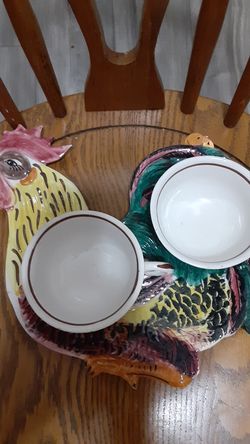 Rooster set with 2 mug's