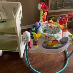 Toddler High chair seat(with seatbelt); Fisher price jumper