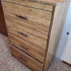 Wood 4-Drawer Cabinet, 2-Shelf Bookcase Including