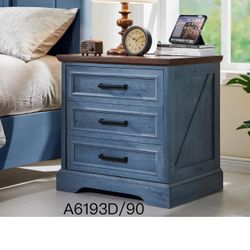 Farmhouse Nightstand with Charging Station