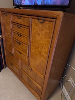 Free solid oak dresser and two nightstands