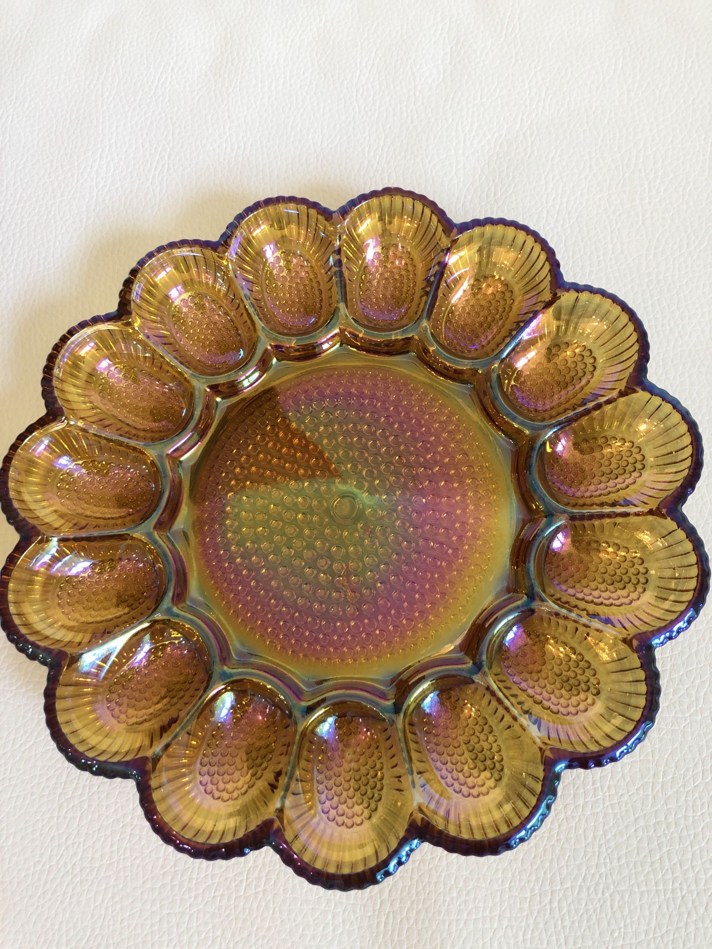 Vintage Carnival Glass Egg Platter