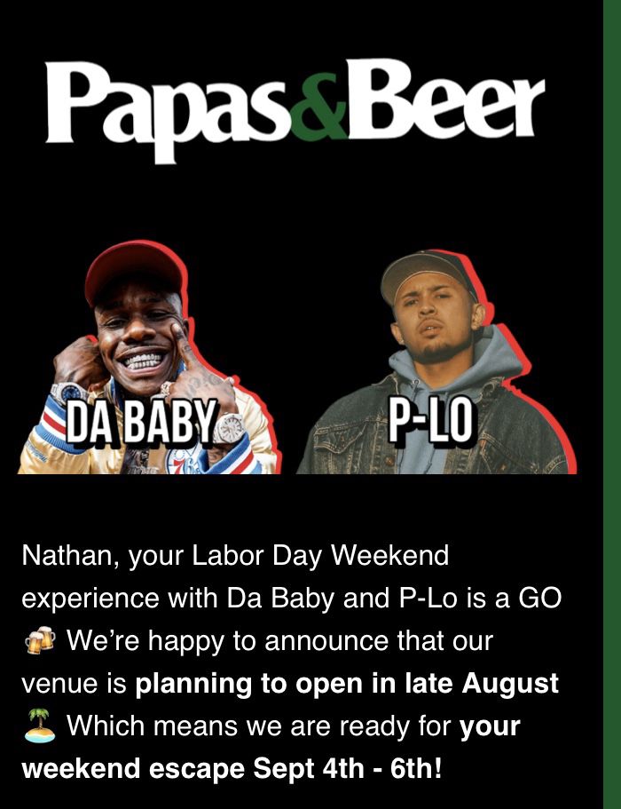 PAPAS AND BEER LABOR DAY