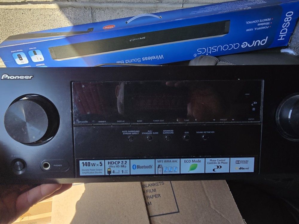 Pioneer Receiver Bluetooth, And Sapphire Speakers