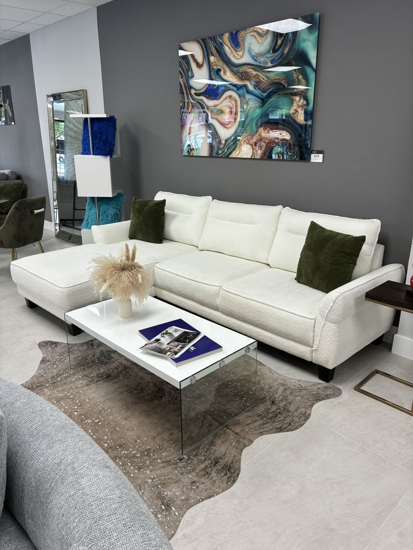 New Sectional Natural Or Grey Free Coffee Table