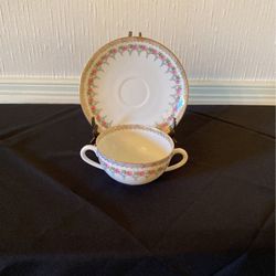 Haviland Lemoges cups and saucers