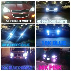 Hid conversion kit and led headlight bulbs- any ride chevy volt SilverAdo yukon gmc sierra ford f150 h11 9006 h13 9007 hb5 9008 h4 h1