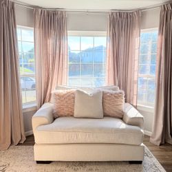 Cream Fabric Sofa & Loveseat