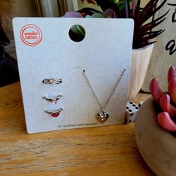 Wonder Nation Silver and Pink Jewelry Set
