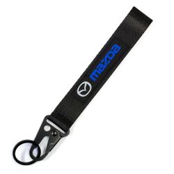 BRAND NEW JDM MAZDA Black Racing Wrist Keychain Metal key Ring Hook Strap Lanyard Universal
