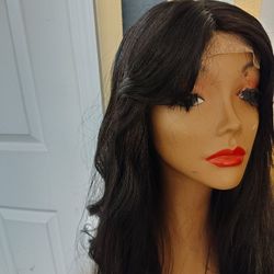 Handmade 4x4 Lace Front 28 In Human Hair Wig