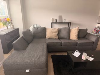 Gray Fabric Sectional Sofa with Chaise