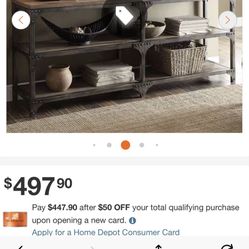 72” Sofa Console Table 