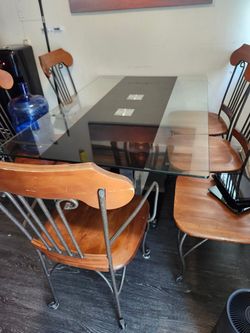 Glass Kitchen Table & Chairs