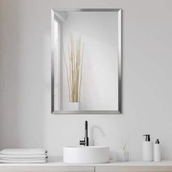 Empire Art Direct Contempo Brushed Stainless Steel Gold Rectangular Wall Mirror