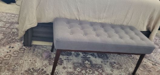 Modern Gray Upholstered  Tufted Seat