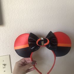 New Disney Pixar Incredibles Disneyland Ears Super Vite With Leather Bow Unique