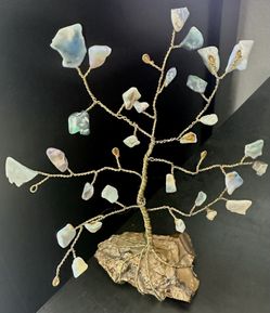 Wire Gemstone Tree Asian Art Tree Of Life Rough Opal Stones