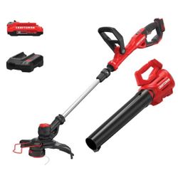 CRAFTSMAN V20 20-volt max Cordless Battery String Trimmer and Leaf Blower and Combo Kit 2 Ah
