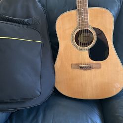 Mitchell Acoustic Guitar And Guitar Bag/case 