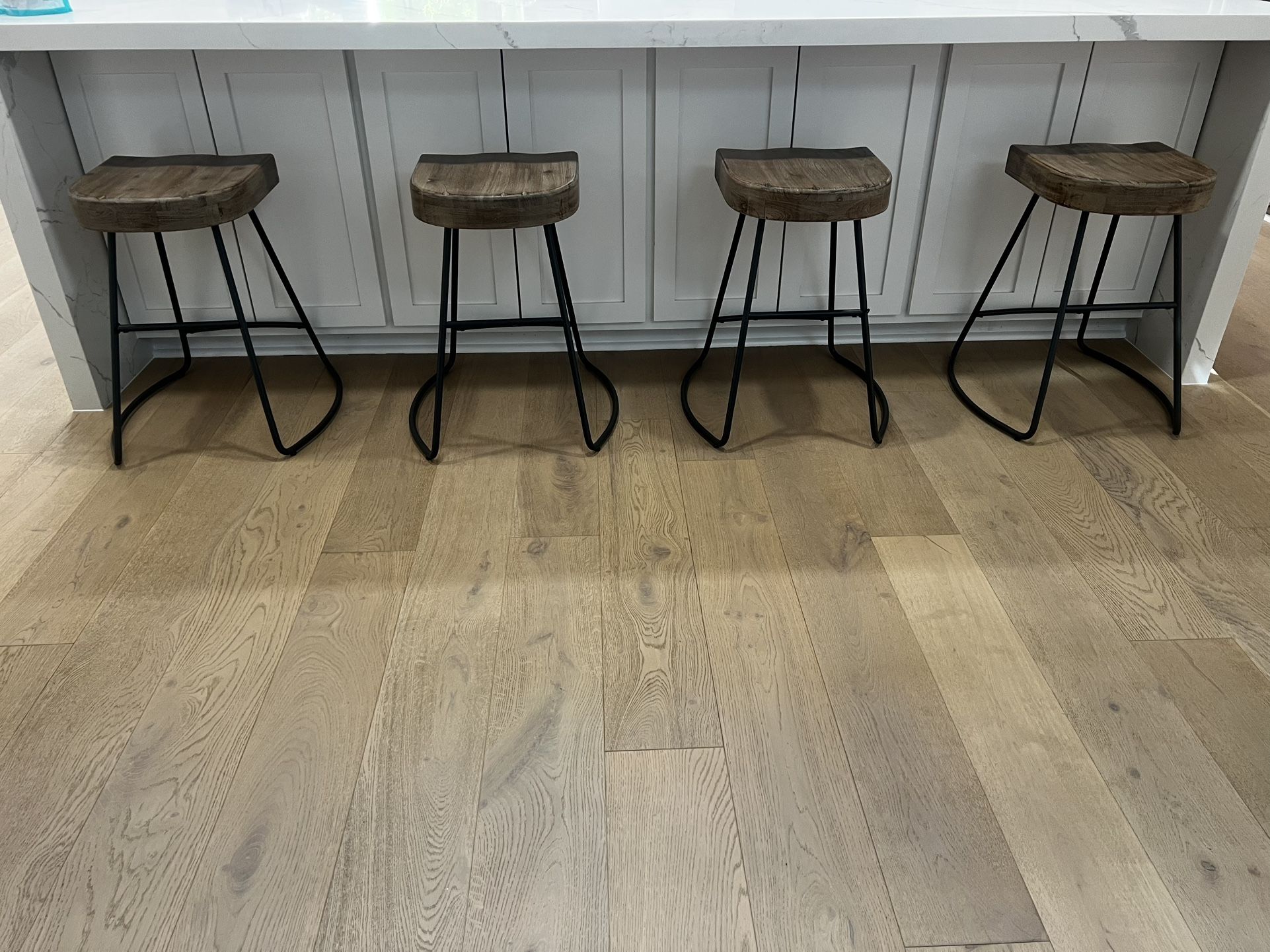 Set of 4 Rustic Counter Stools – Solid Wood & Metal - $150 for the set