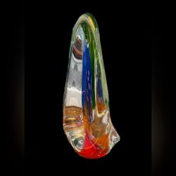 Rollin Karg Signed 1993 Art Glass Sculpture 14in