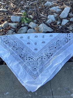 White Paisley Bandana