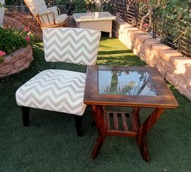IKEA Chair with Glass Top Table