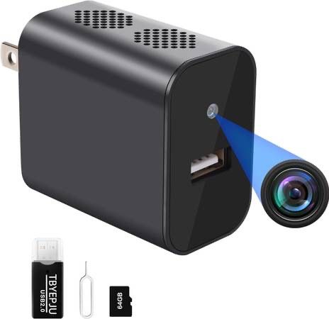 new 64GB Spy Camera Hidden Camera Charger, 4K UHD Small Hidden Camera with Motion Detection, Mini Spy Camera,Nanny Cam Hidden Camera,Hidden Secret Hid