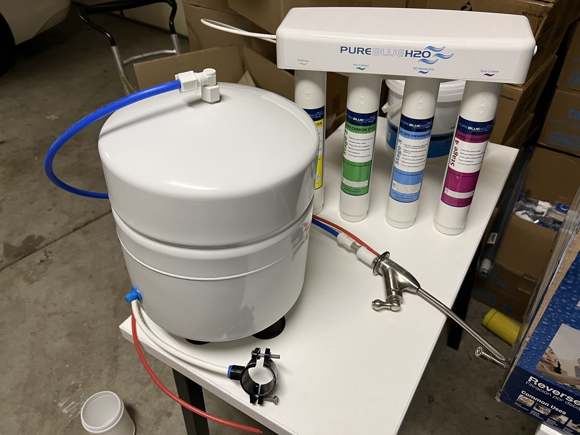 Pure Blue H2O RO 4 Stage Reverse Osmosis Water Filtration System