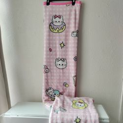 Hello Kitty Pink Soft Oversized Blanket 59x78 New