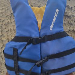Defiance Swim Flotation Vest  Kids Youth Size  50-90 lbs Blue/Yellow EUC