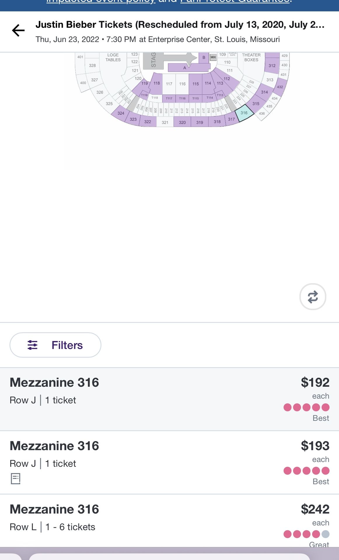 Justin Bieber Concert Tickets