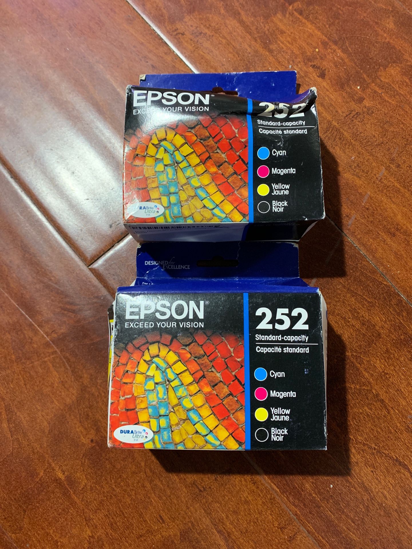 Lot 2 Epson T252120-BCS DURABrite Ultra Black & Color Combo Pack Standard Capacity Cartridge In