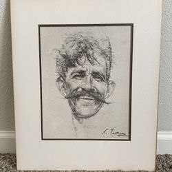 Man Smiling By Nikolai Fechin Framed Charcoal Art Print