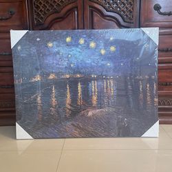 Starry Night Over the Rhone By Van Gogh Canvas Print 24 X 32 Wrapped, New