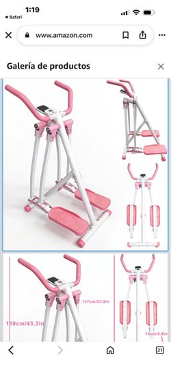 Foldable Home Gym Glider, Low Impact Elliptical Machine for Seniors and Adults, Full Body Cardio Workout with Non-Slip Pedals, Step-by-Step