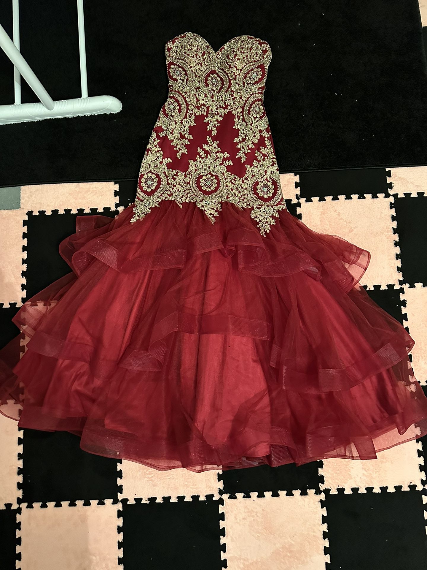 Red & Gold Prom Dress