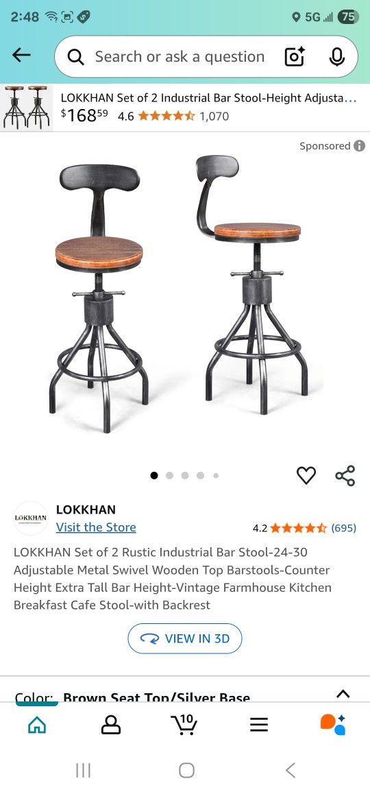 Set Of 2 Bar Stools