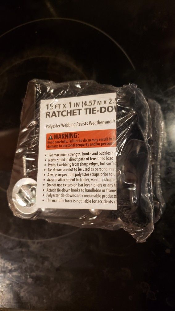 2X Brand New - 15' x 1" Ratchet Straps 300lb Load