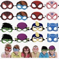 Kids Party Masks, 16 Pack Kids Supplies, Birthday Gift, Halloween, Cosplay, Party, Mask Supplies
