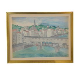 Ponte Vecchio, Florence - Pastel by Marion Webb