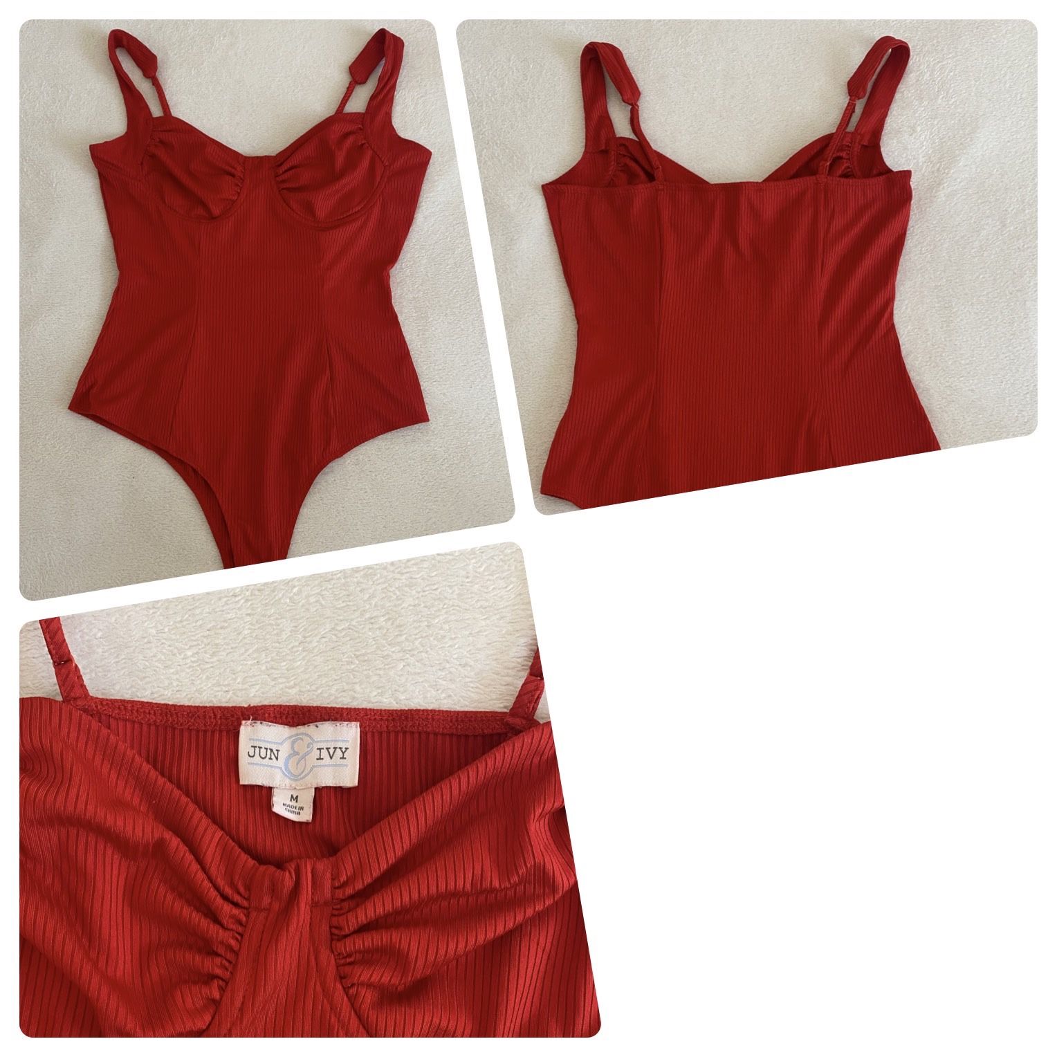 PENDING unworn red bodysuit M