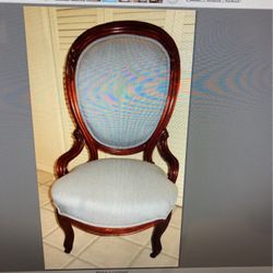 Antique ladies chair and shelf