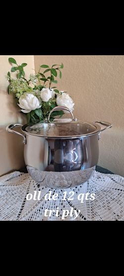 OLLA DE 12 QT DE ACERO INOXIDABLE TRI PLY PRINCESS 🌷⚘️