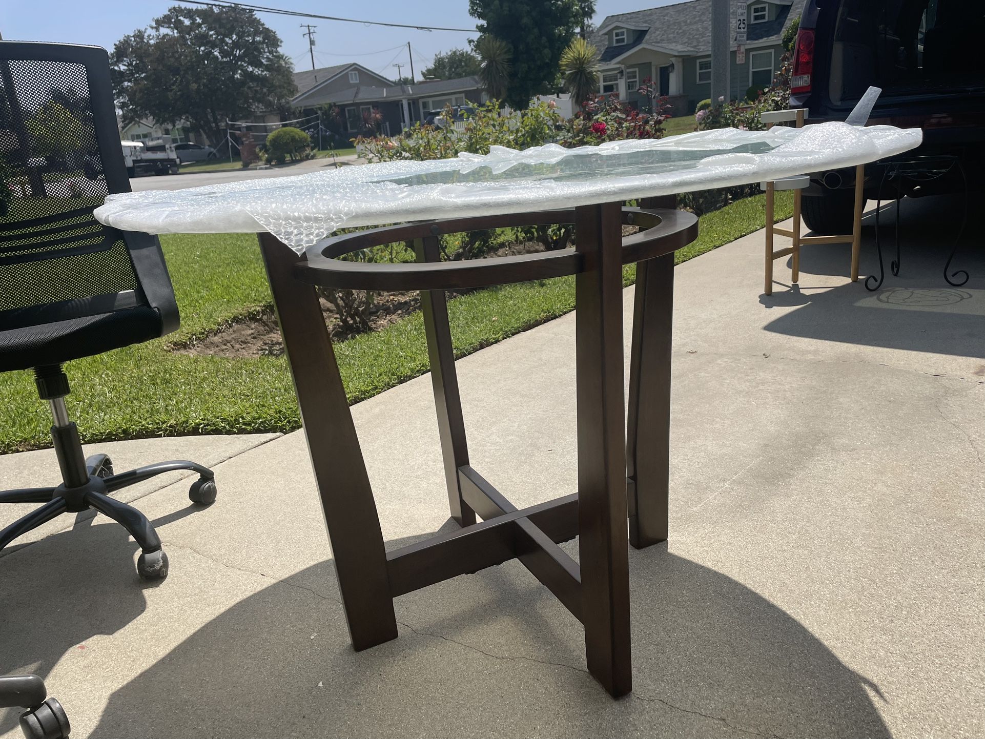 Round Glass Dining Table - Living Spaces