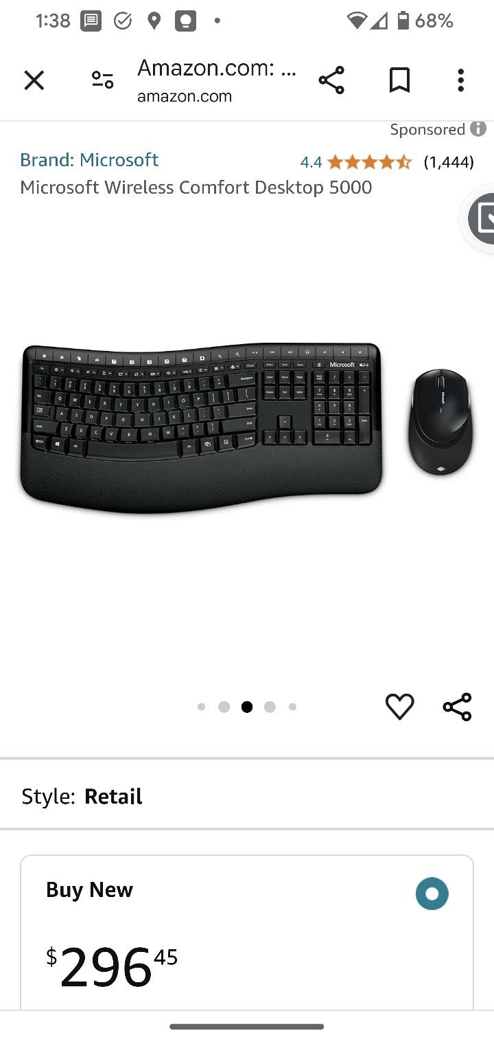 Microsoft Wireless Comfort 5050 Desktop Keyboard Mouse Combo