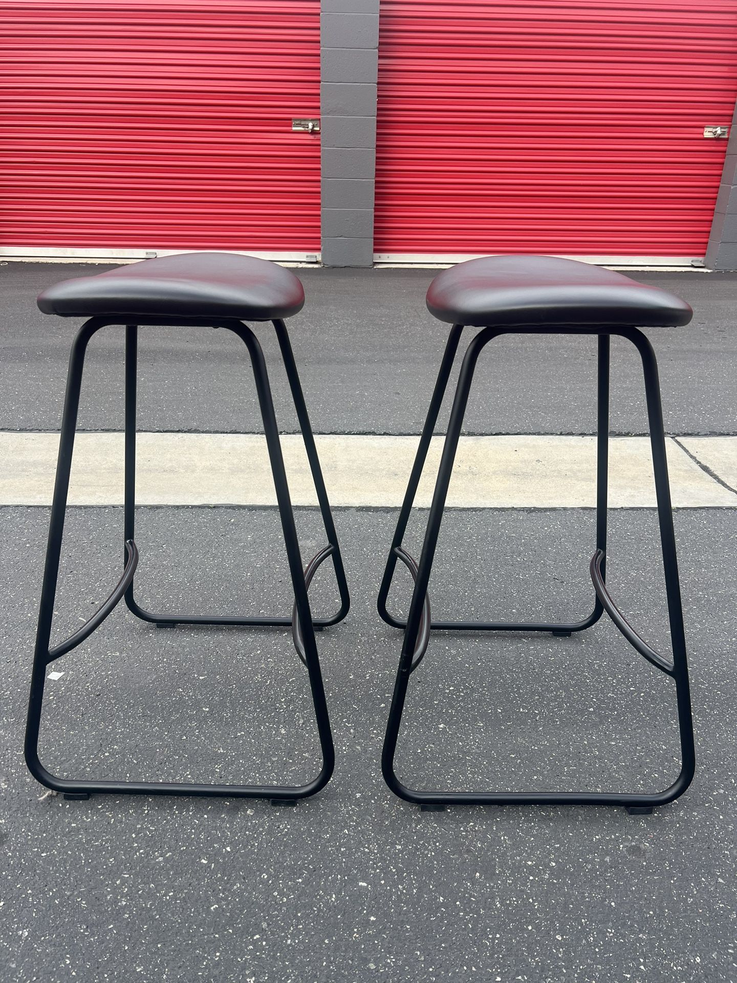 Article Black Leather Counter Stools